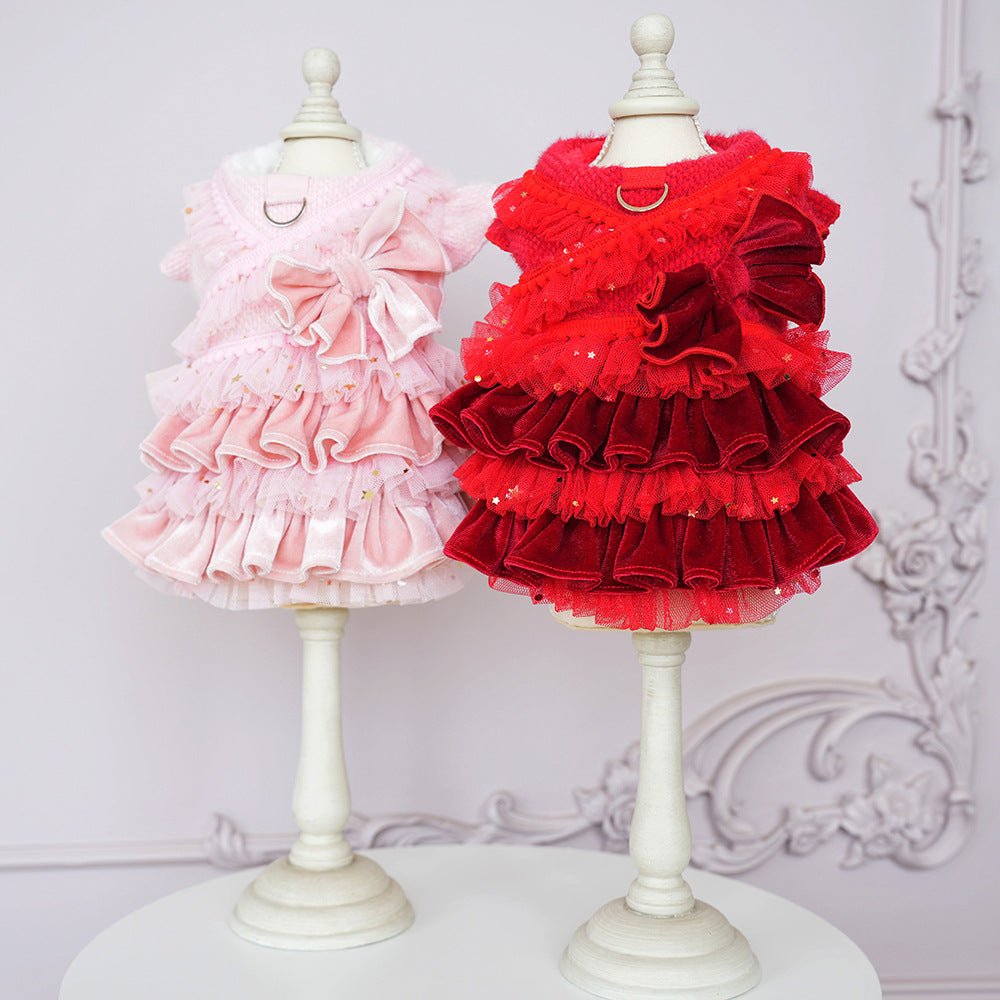 Velvet Tulle Bow Dress | Luxury Pet Dress | Stella & Bone - Stella & Bone