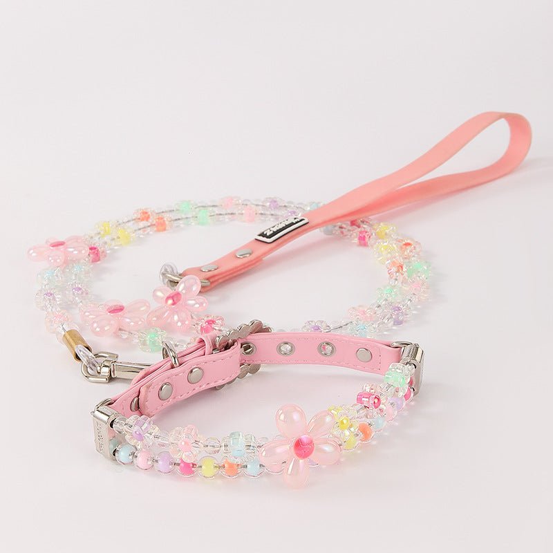 Flower Beaded Collar & Leash Set | Dog & Cat Accessories | Stella & Bone - Stella & Bone