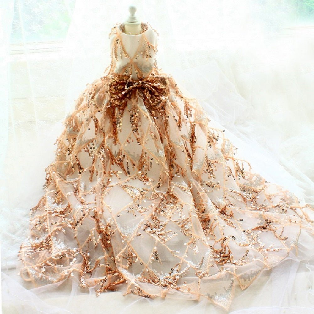 Gold Sequin Couture Evening Gown | Luxury Dog Clothing | Stella & Bone - Stella & Bone