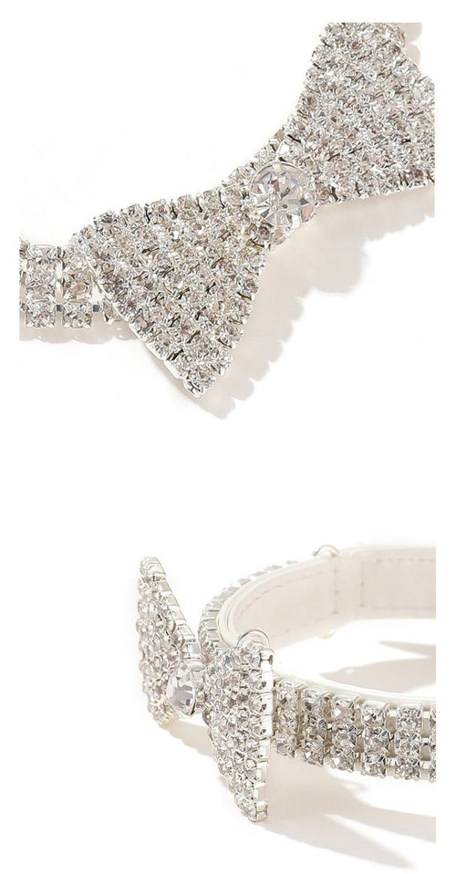 Crystal Bow Glam Collar | Luxury Dog & Cat Accessories | Stella & Bone - Stella & Bone