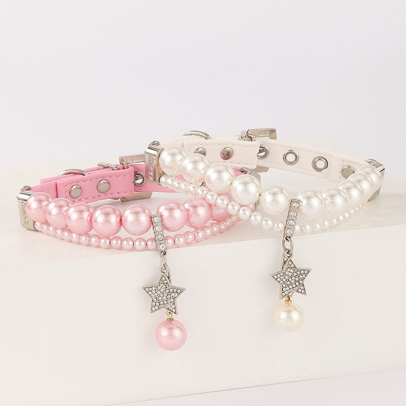 Luxury Pearl Pet Collar Leash Set | Elegant & Lightweight | Dogs & Cats | Stella & Bone - Stella & Bone