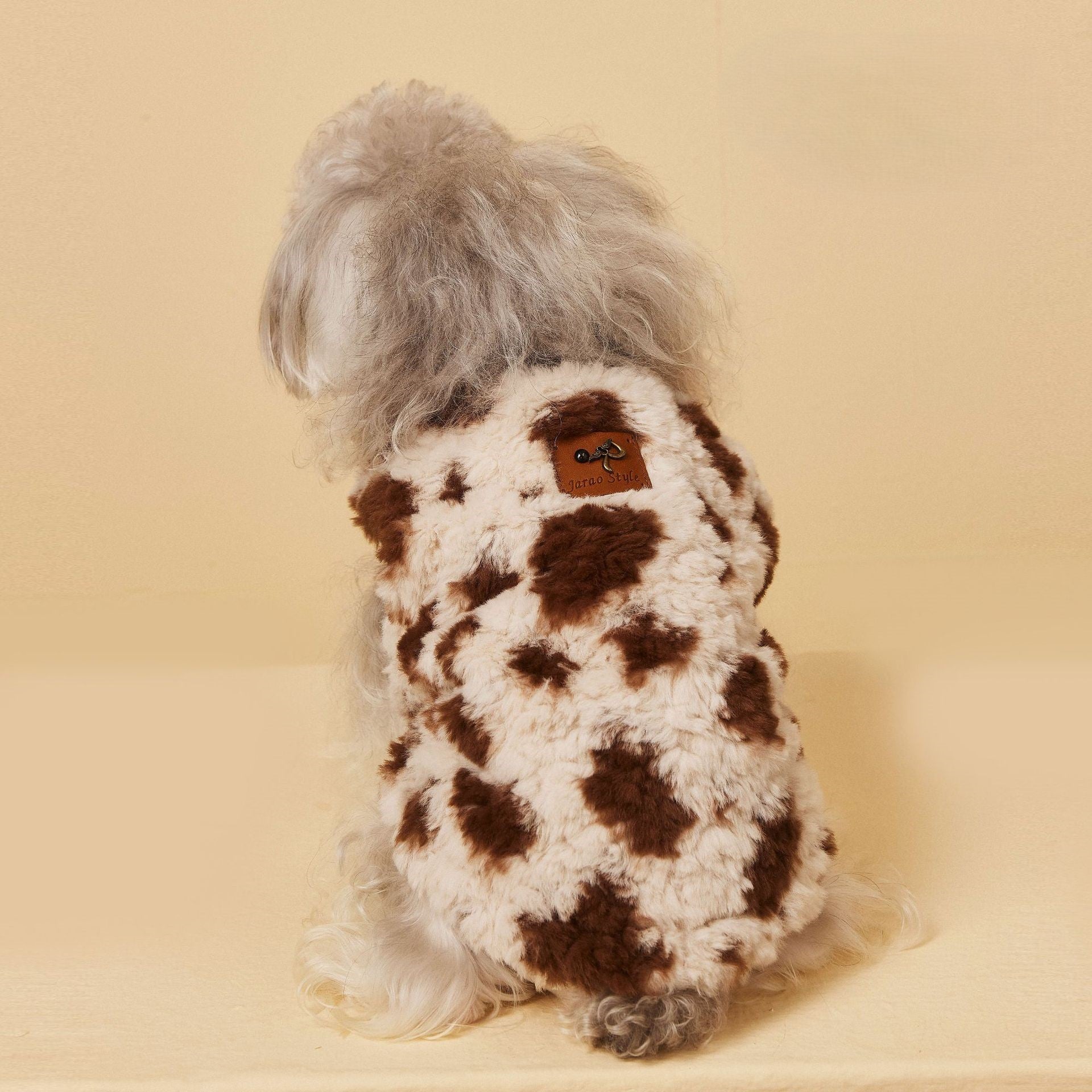 Cow Print Faux Shearling Dog Jacket | Western Cozy | S–XXL | Stella & Bone - Stella & Bone