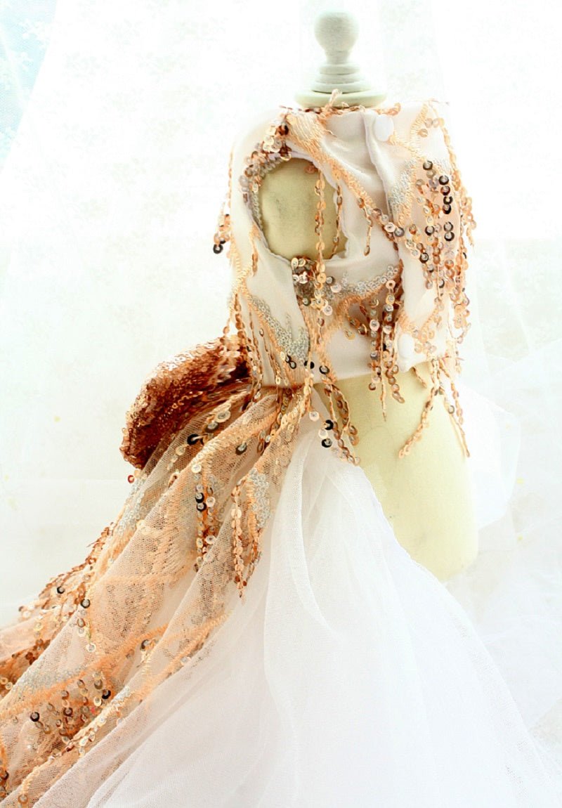 Gold Sequin Couture Evening Gown | Luxury Dog Clothing | Stella & Bone - Stella & Bone