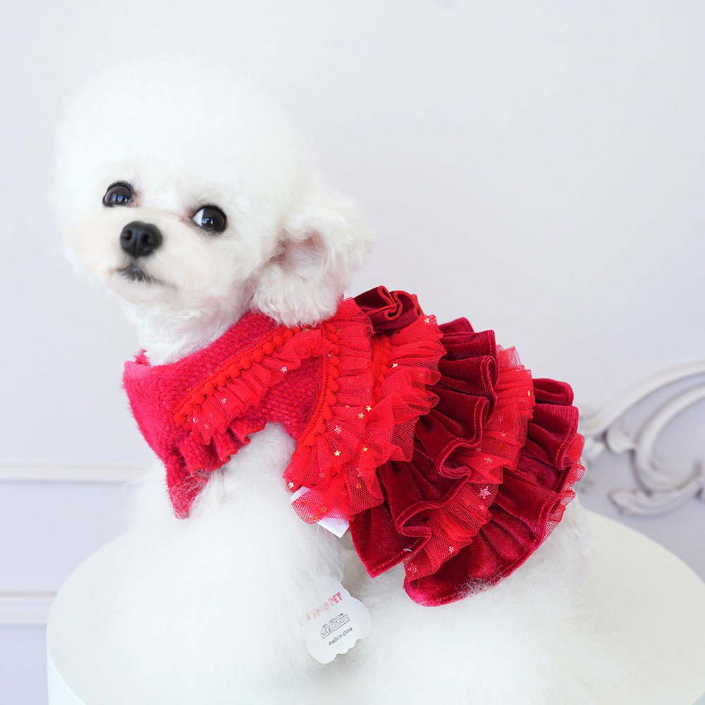 Velvet Tulle Bow Dress | Luxury Pet Dress | Stella & Bone - Stella & Bone