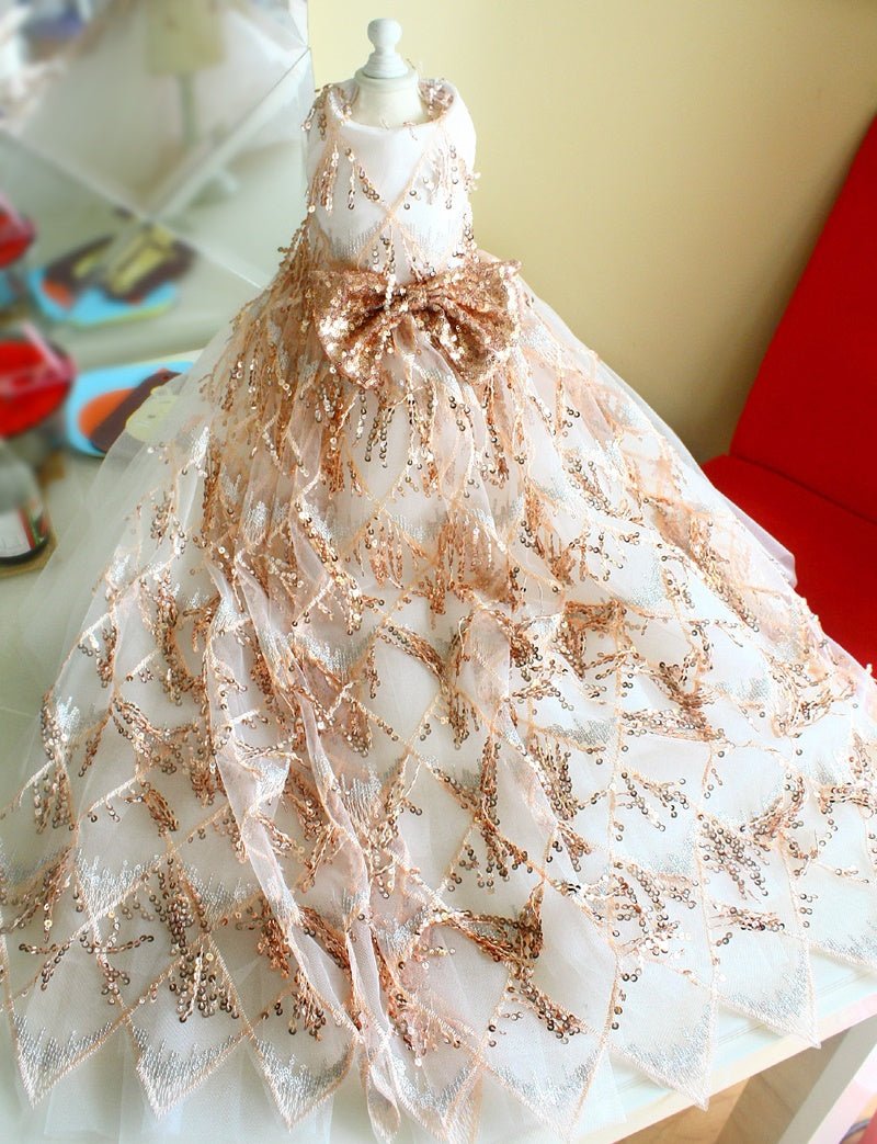 Gold Sequin Couture Evening Gown | Luxury Dog Clothing | Stella & Bone - Stella & Bone