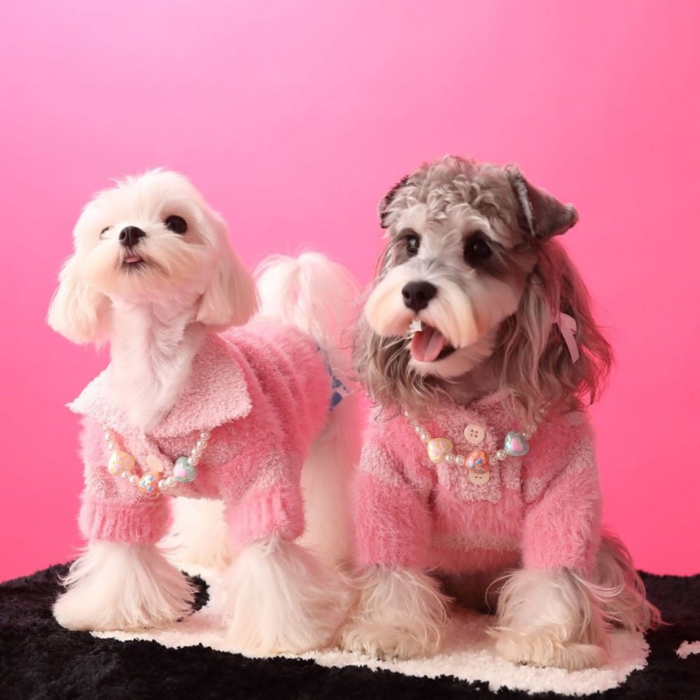 Pink Fluffy Pet Sweater | Cozy Luxury | Dogs & Cats | Stella & Bone - Stella & Bone