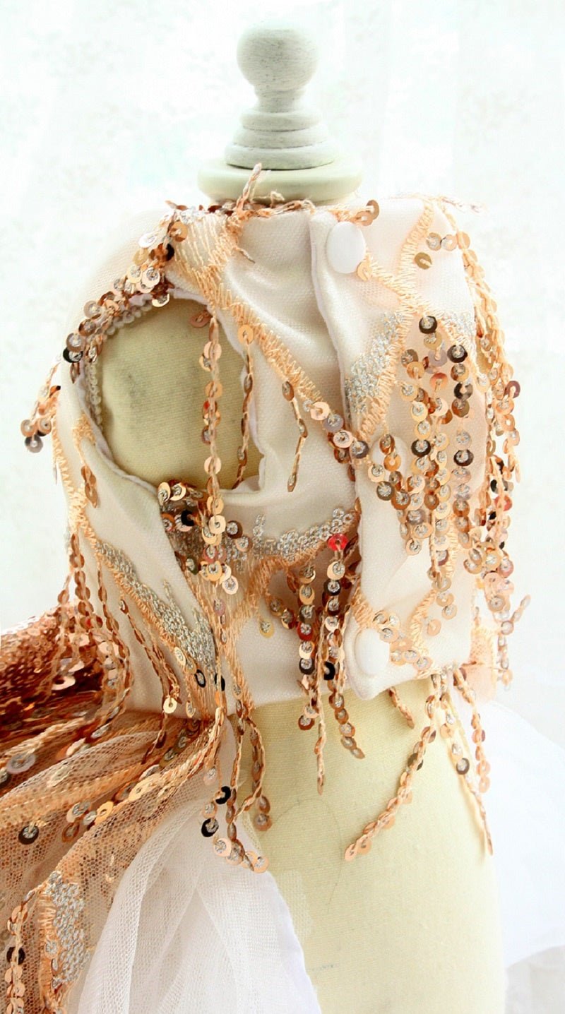 Gold Sequin Couture Evening Gown | Luxury Dog Clothing | Stella & Bone - Stella & Bone