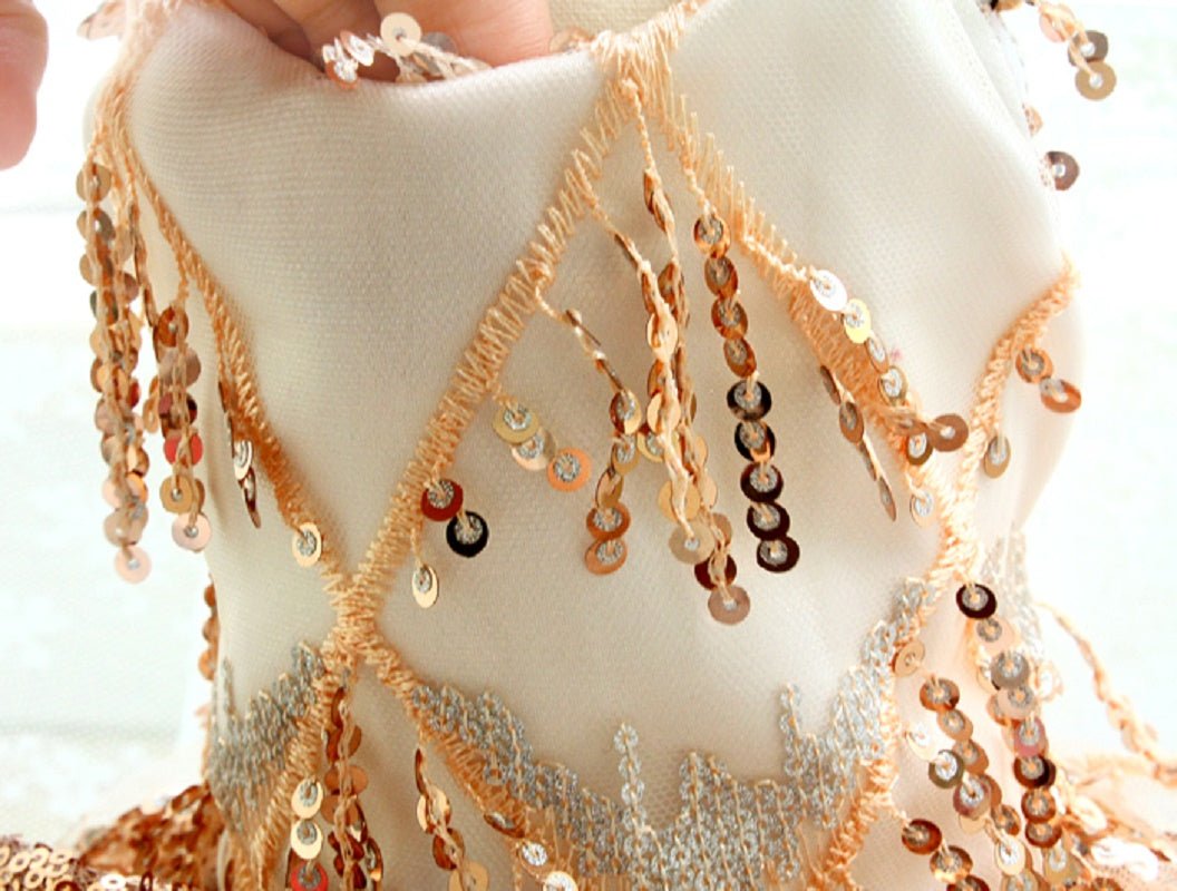 Gold Sequin Couture Evening Gown | Luxury Dog Clothing | Stella & Bone - Stella & Bone