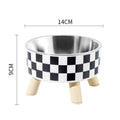 Elevated Pet Bowl with Legs | Checkered Stainless Steel | Stella & Bone - Stella & Bone
