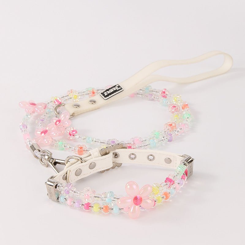 Flower Beaded Collar & Leash Set | Dog & Cat Accessories | Stella & Bone - Stella & Bone