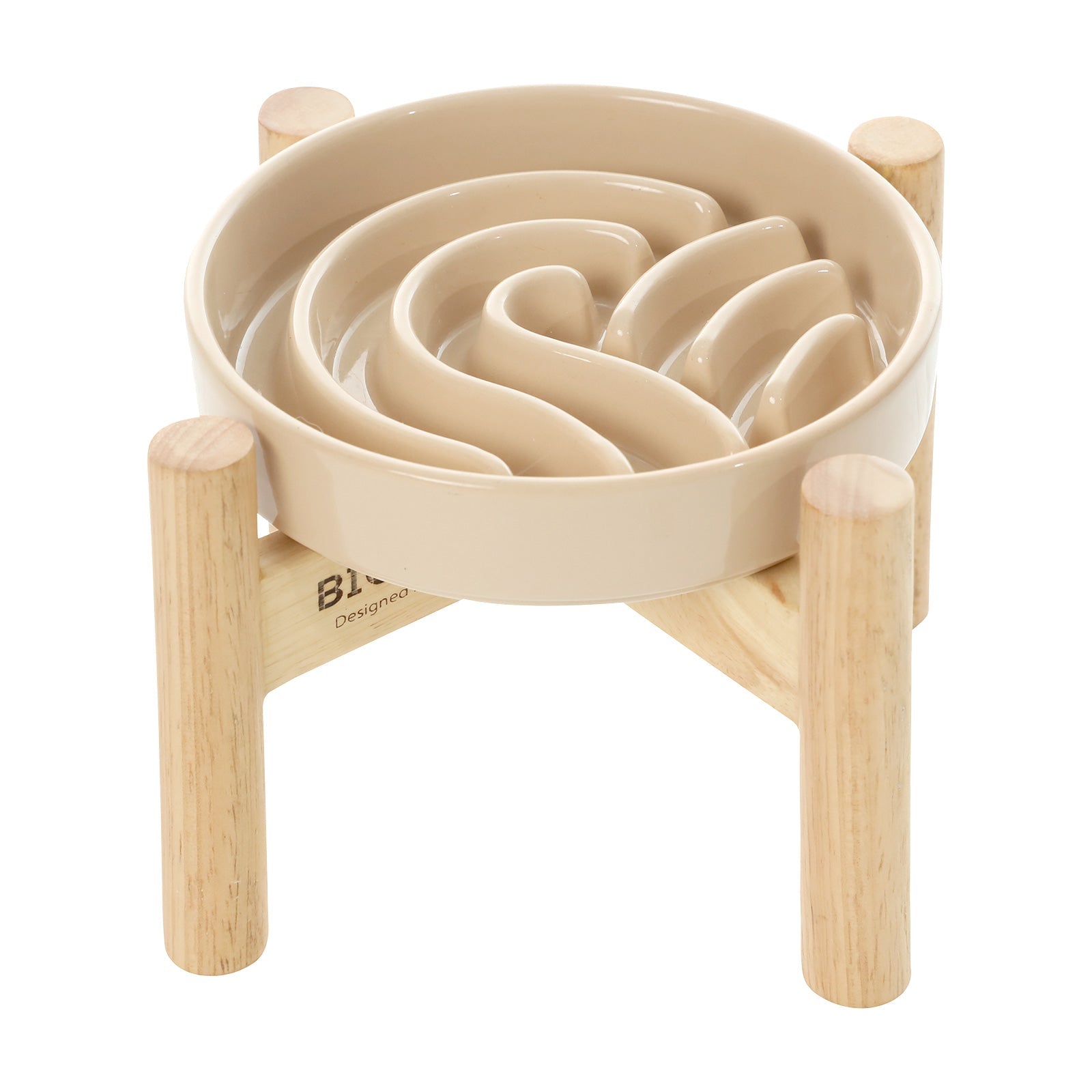 Ripple Ceramic Slow Feeder Bowl Pink | Beige | Orange | Stella & Bone - Stella & Bone
