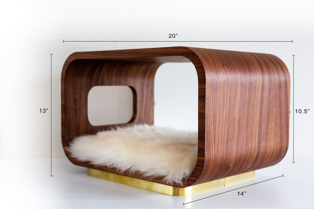 The Artisan Sculpt Bed | Walnut & Gold Design | Stella & Bone