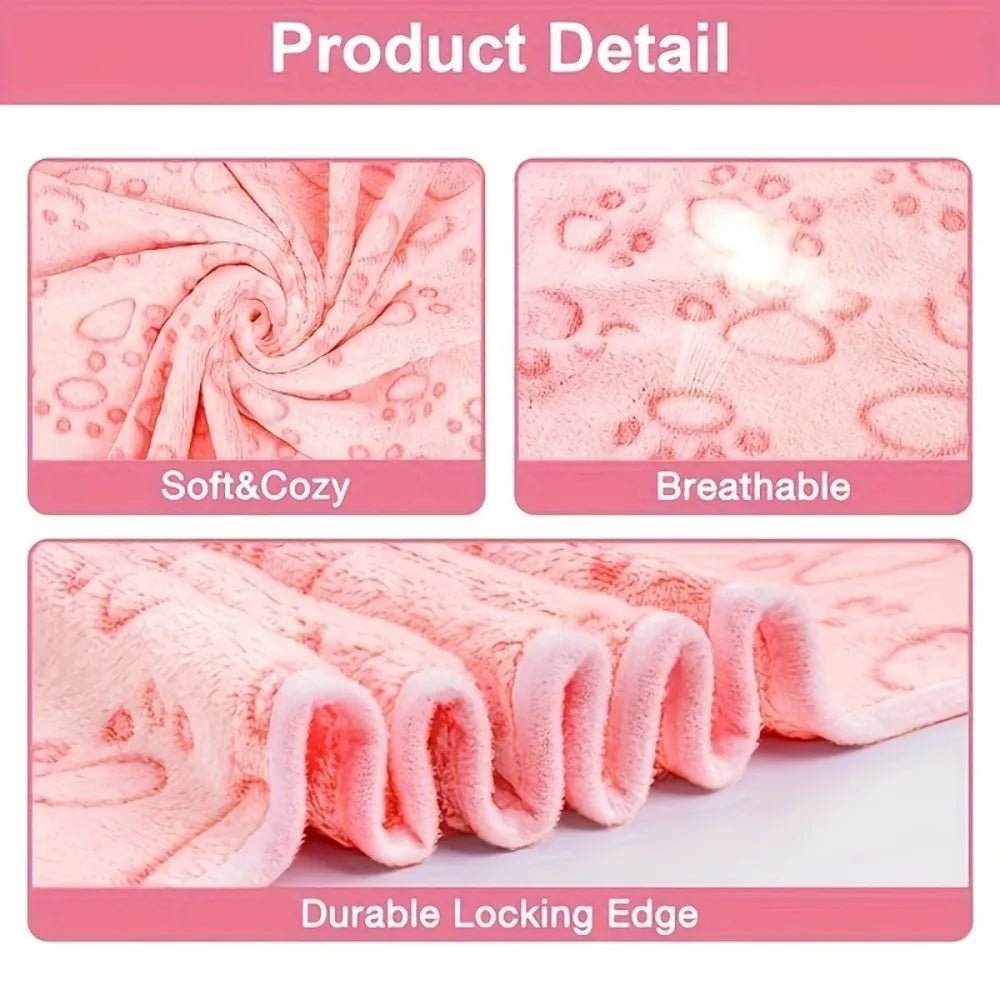 Soft Fluffy Pet Blanket | Warm Paw Print Fleece for Dogs & Cats | Stella & Bone - Stella & Bone