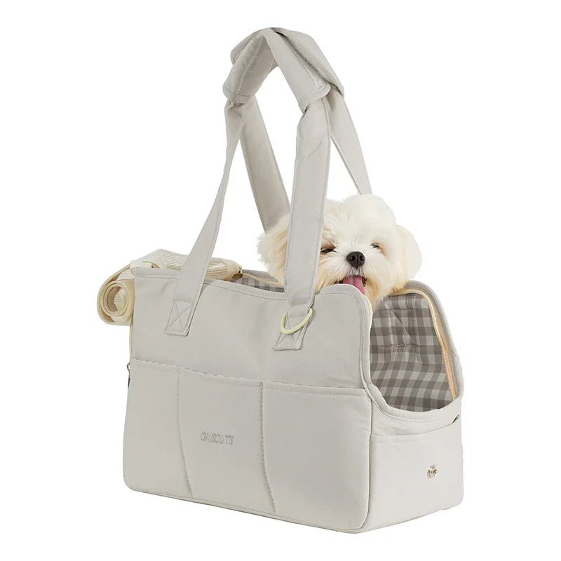 Hands-free pet sling carrier in breathable cotton for cats and dogs | Stella & Bone - Stella & Bone