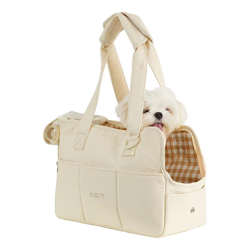 Hands-free pet sling carrier in breathable cotton for cats and dogs | Stella & Bone - Stella & Bone