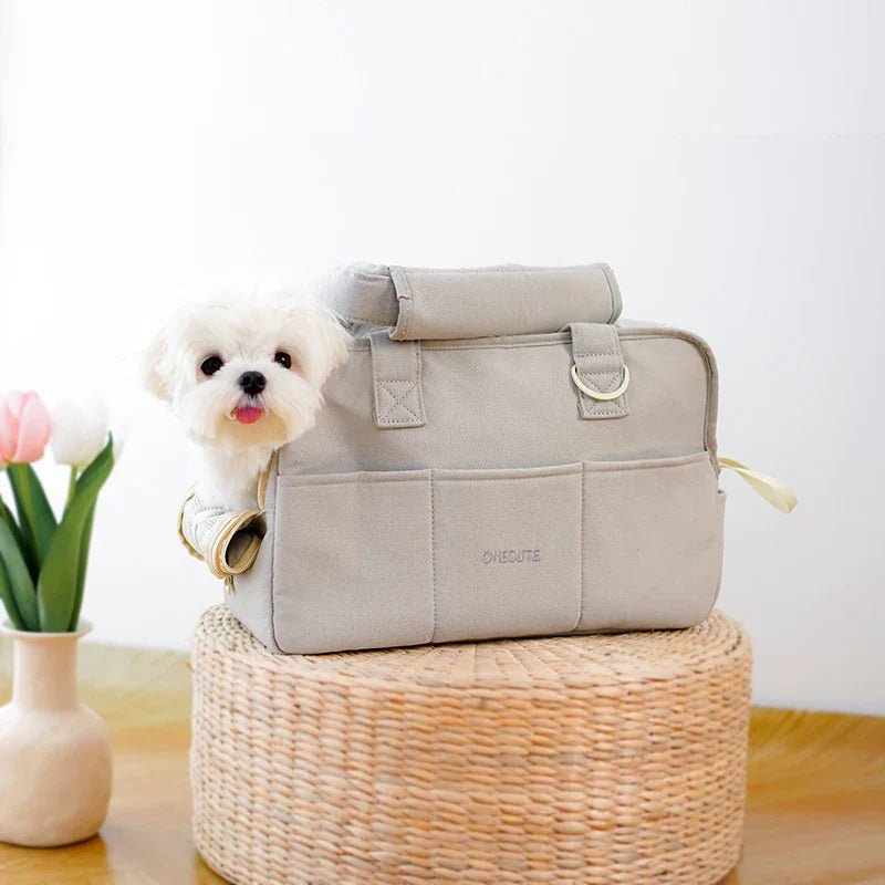 Hands-free pet sling carrier in breathable cotton for cats and dogs | Stella & Bone - Stella & Bone