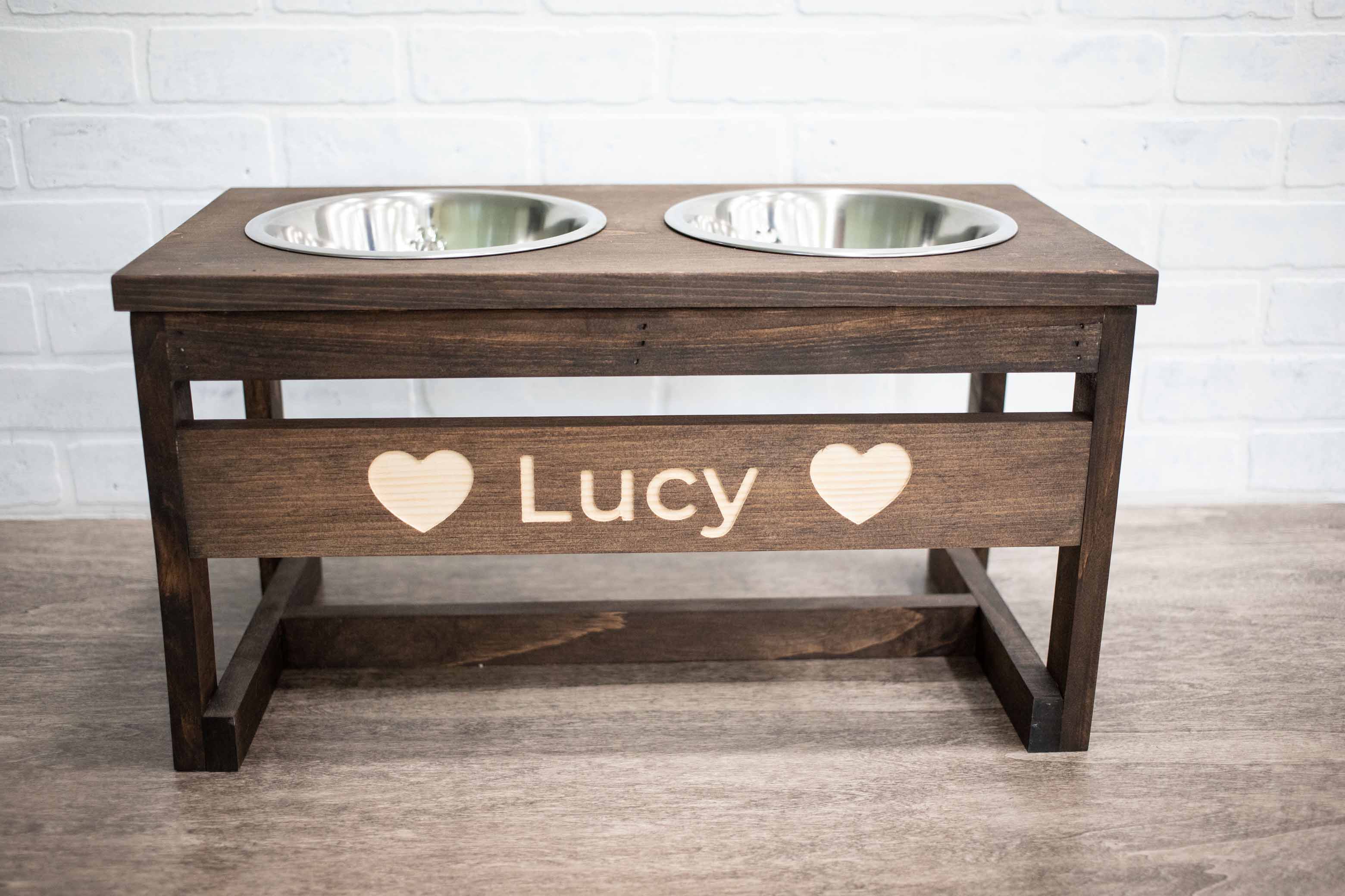 Handmade Dog Bowl Stand | Raised Feeder with Stainless Steel Bowls | Stella & Bone - Stella & Bone