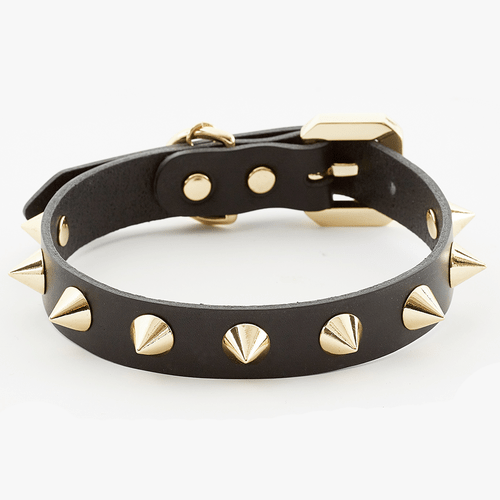 Golden Spike Leather Collar | Dogs | Stella & Bone - Stella & Bone