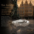 The Antwerp,  Rhinestone Bow Pet Collar setting on slate in the Diamond Capital of the World, Antwerp. Luxury for weddings