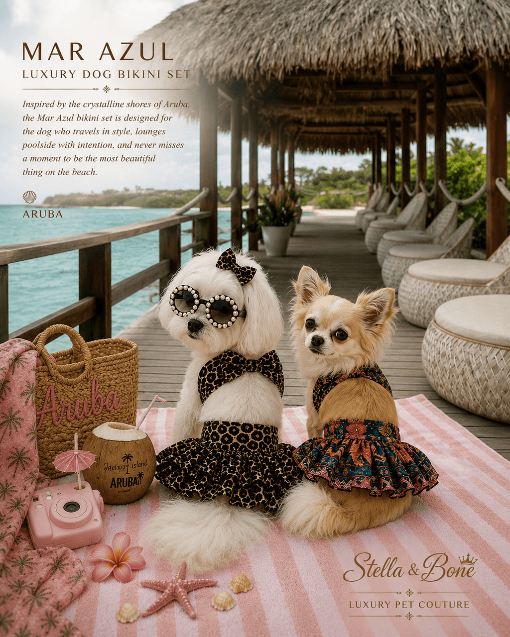 Mar Azul | Luxury Dog Bikini Set | Stella & Bone