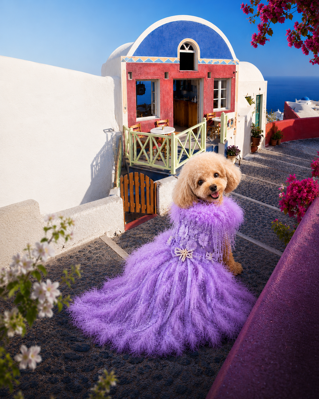 La Lavande | Feather Crystal Couture Dog Gown | Stella & Bone