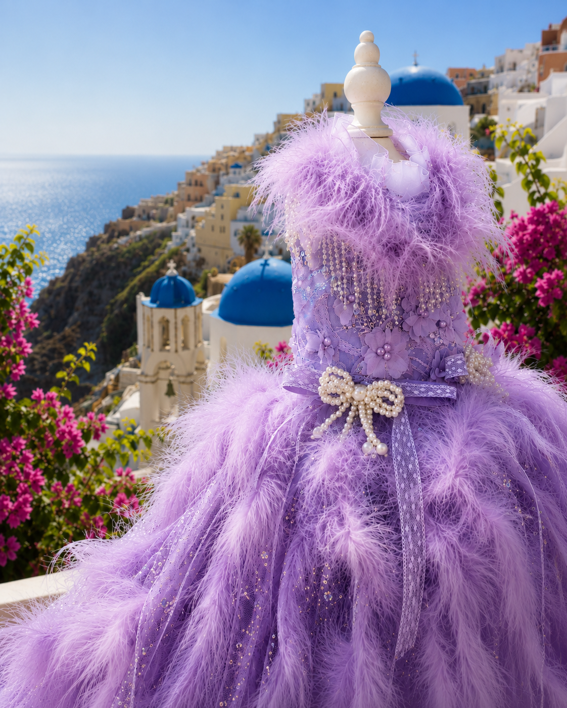 La Lavande | Feather Crystal Couture Dog Gown | Stella & Bone