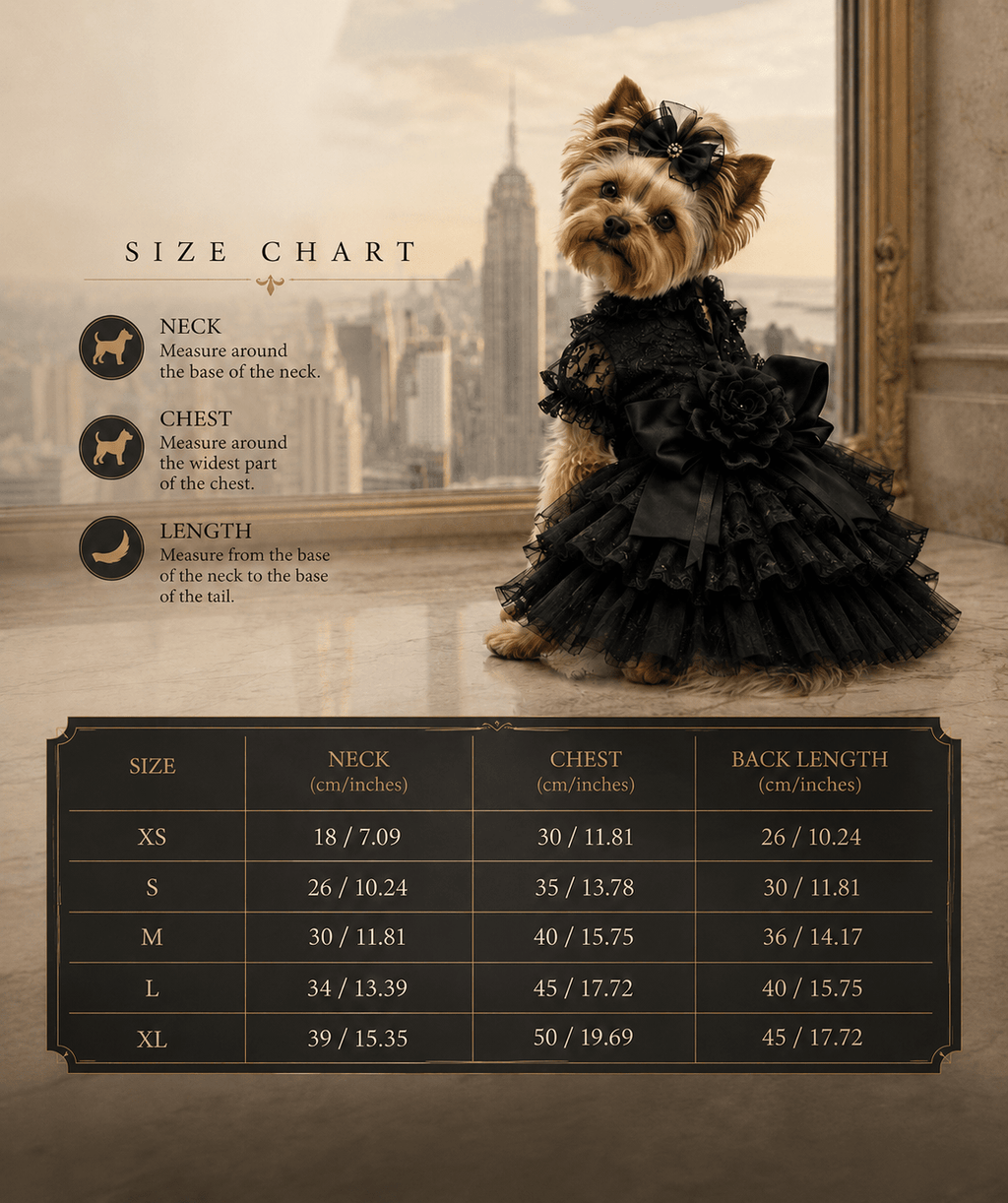 57th & Noir | Black Couture Dog Gown | Stella & Bone