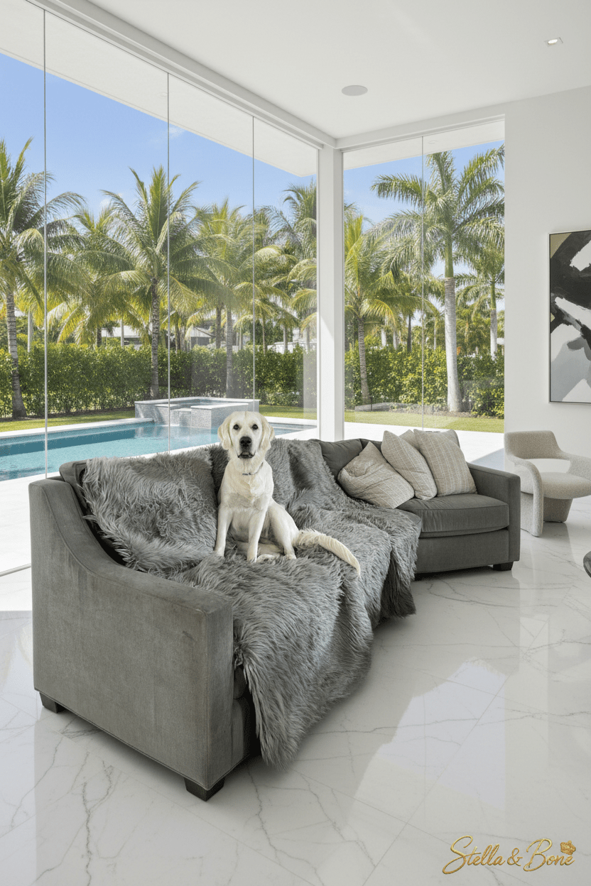 The Sanctuary Throw | Charcoal | Waterproof Pet Blanket | Stella & Bone