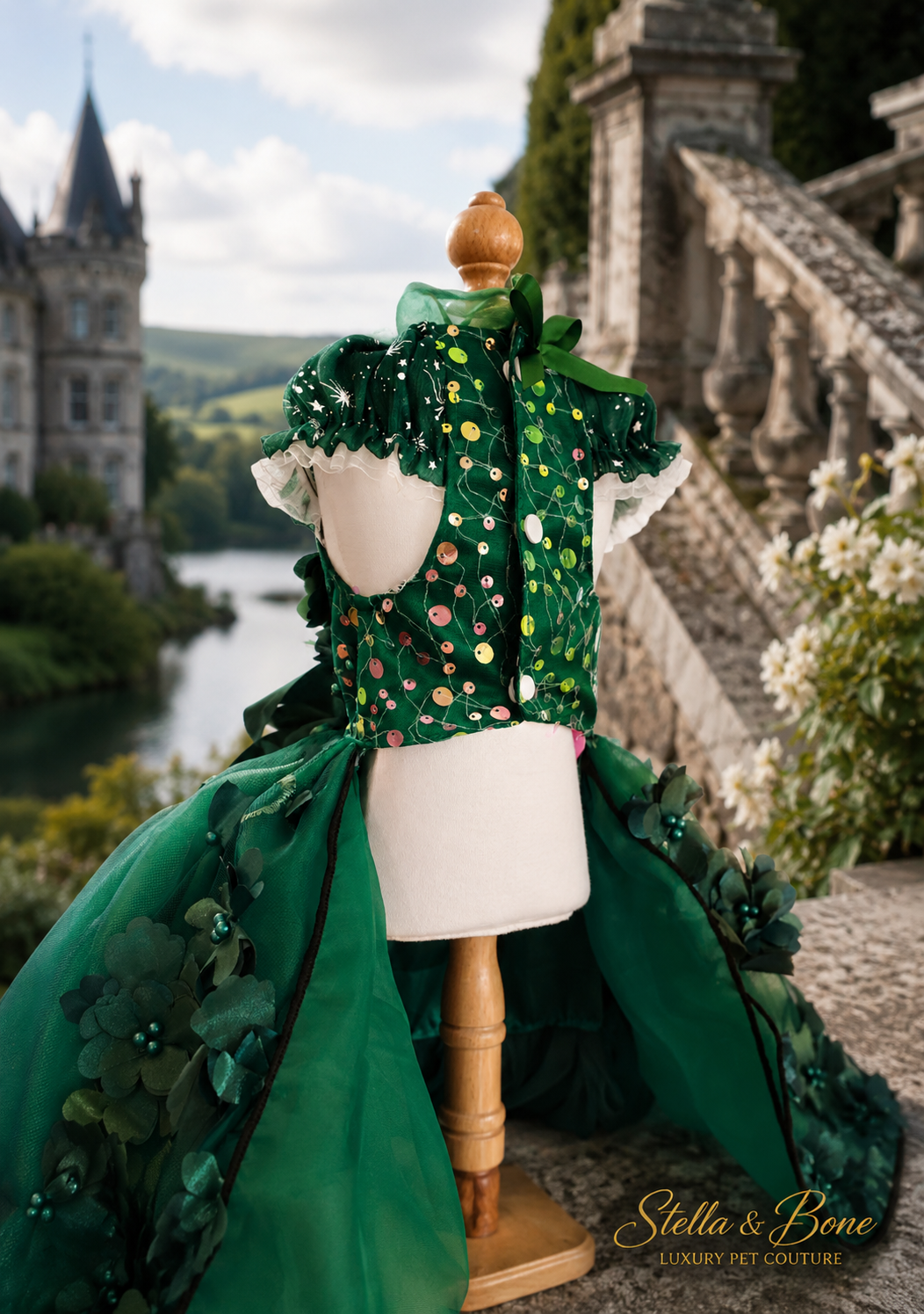 La Forêt | Emerald Sequin Ball Gown | Dogs & Cats | Stella & Bone