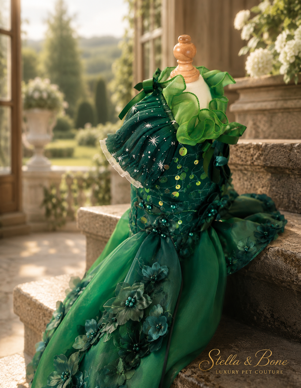 La Forêt | Emerald Sequin Ball Gown | Dogs & Cats | Stella & Bone