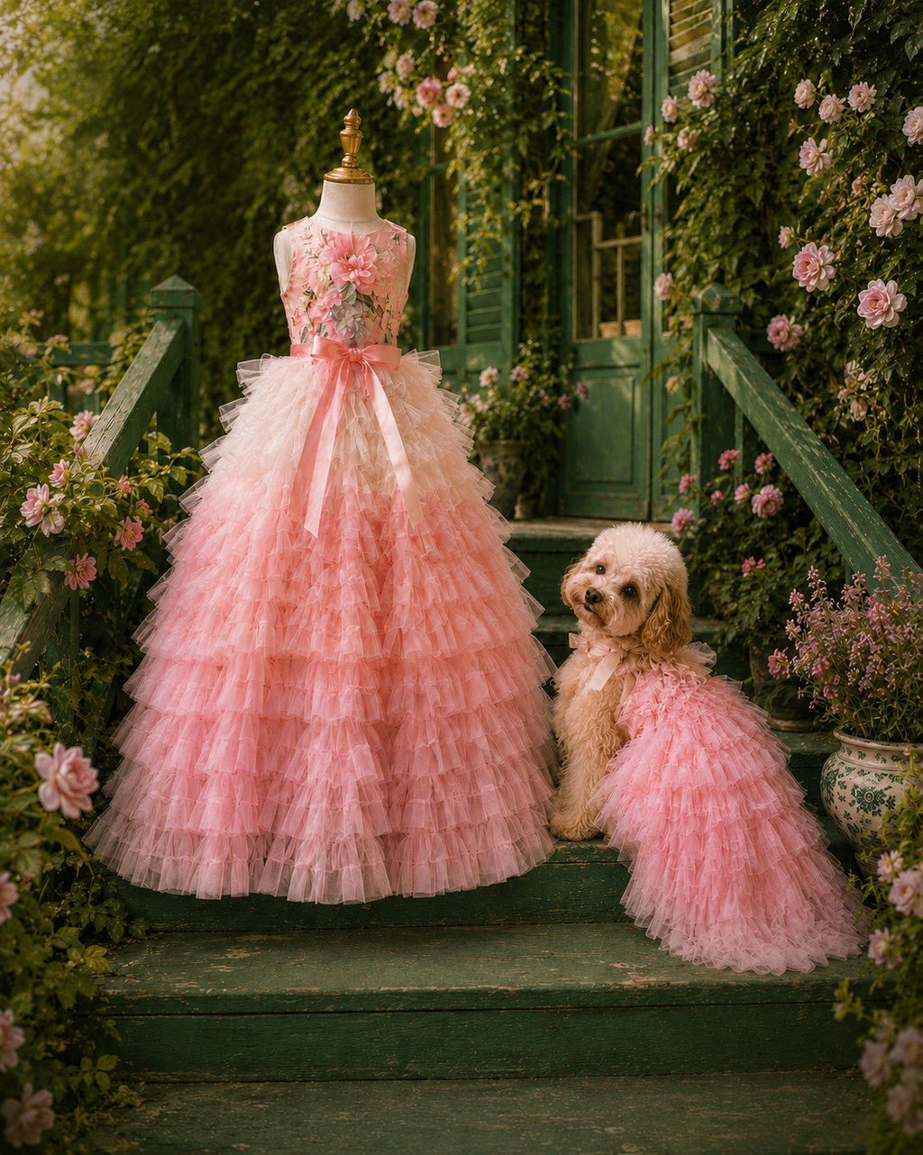 La Princesse Rose | Blush Ruffle Dog Gown | Stella & Bone