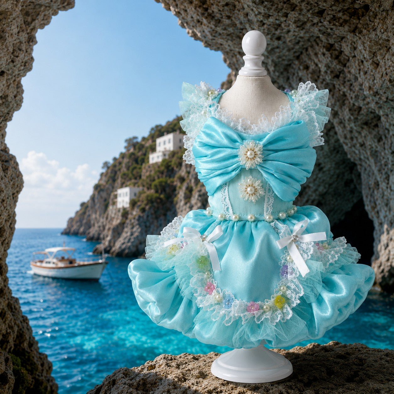 Capri | Aqua Blue Princess Dog Dress | Stella & Bone