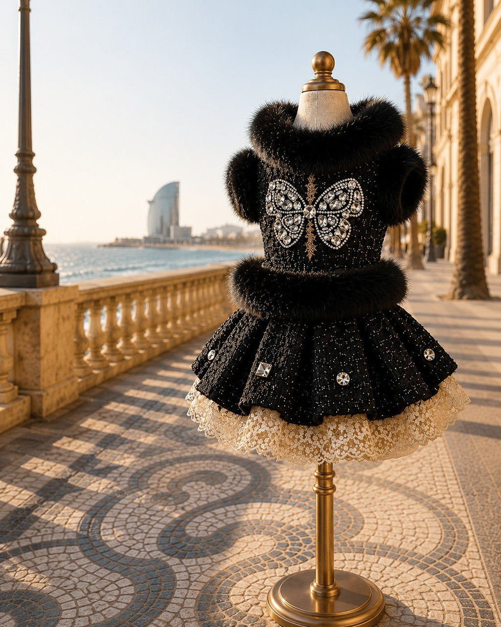 La Mariposa | Black Butterfly Embellished Pet Dress | Stella & Bone
