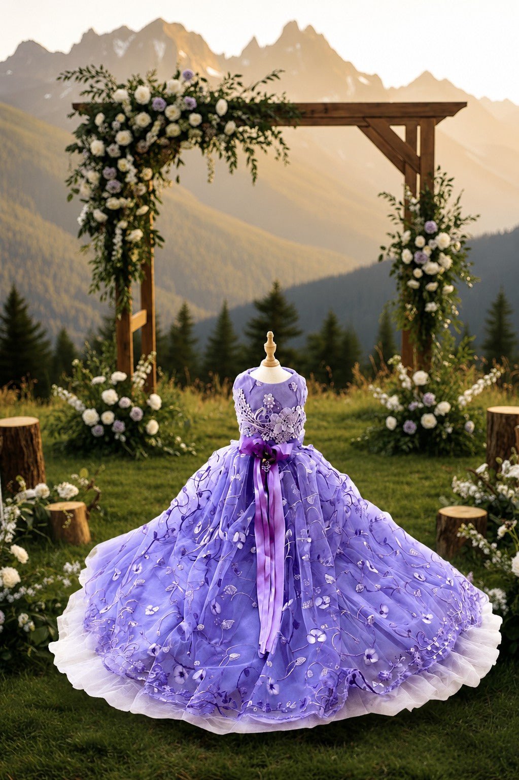 La Princesse Violette | Luxury Purple Dog Gown | Stella & Bone