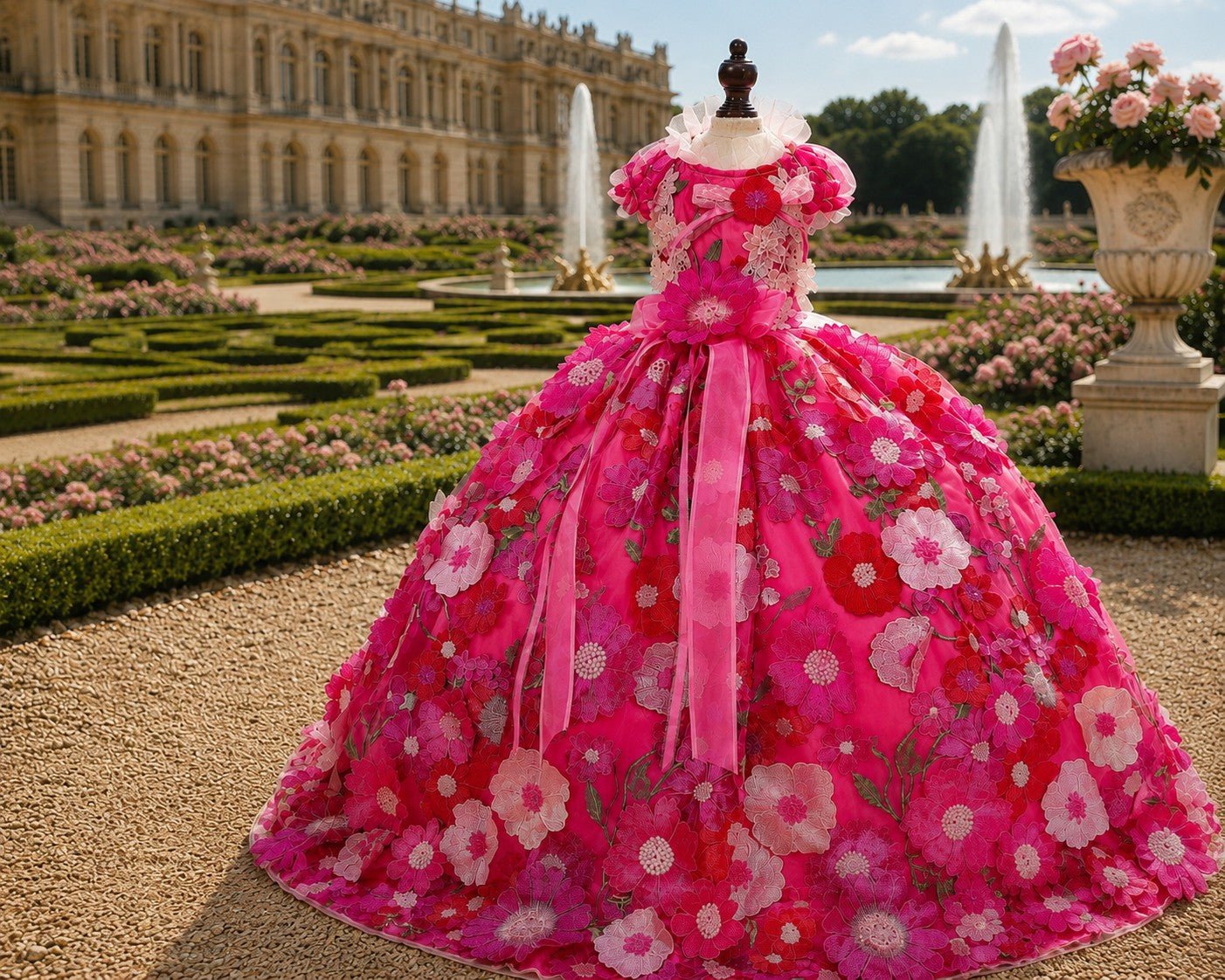 Versailles | Pink Floral Couture Dog Gown | Stella & Bone
