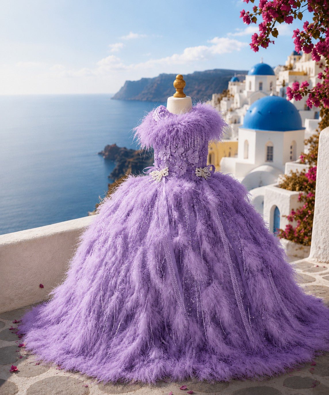 La Lavande | Feather Crystal Couture Dog Gown | Stella & Bone