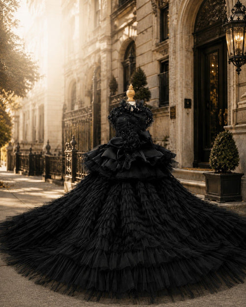 57th & Noir | Black Couture Dog Gown | Stella & Bone