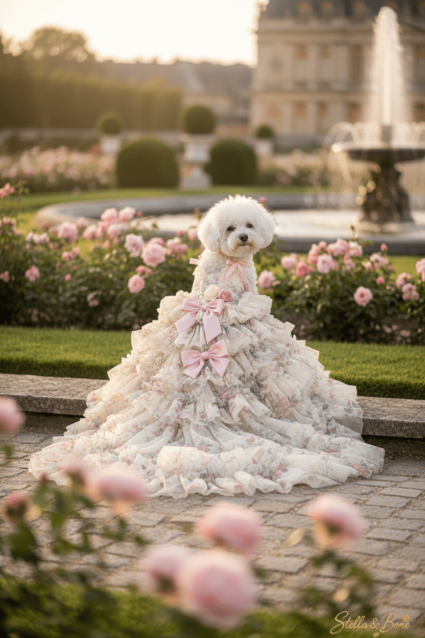La Jardinière | Blush Floral Couture Gown | Dogs | Stella & Bone