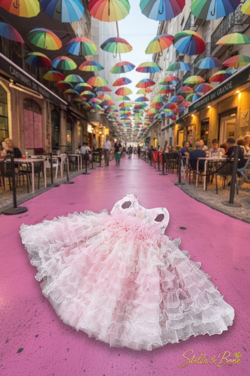 La Perle Rose | Pink Pearl Couture Dog Gown | Stella & Bone