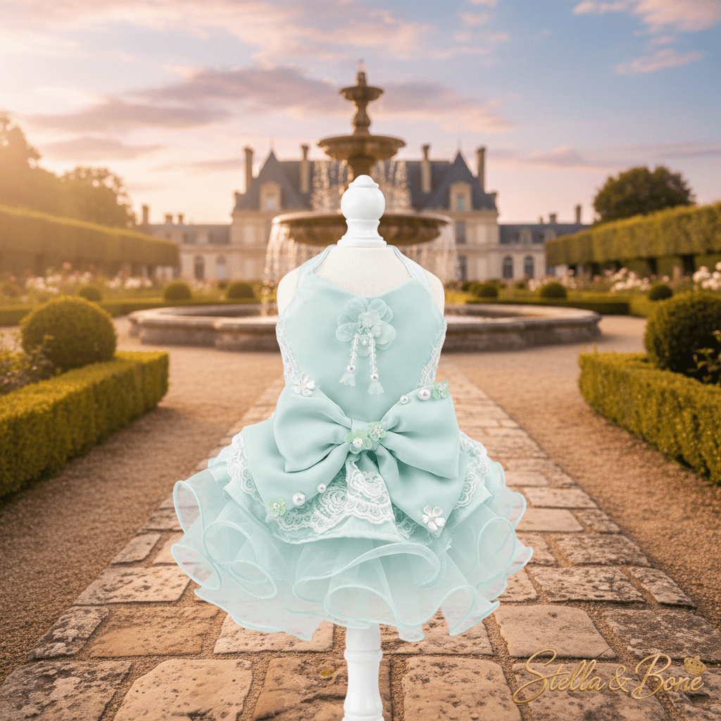 La Menthe | Mint Lace & Pearl Dog Gown | Stella & Bone