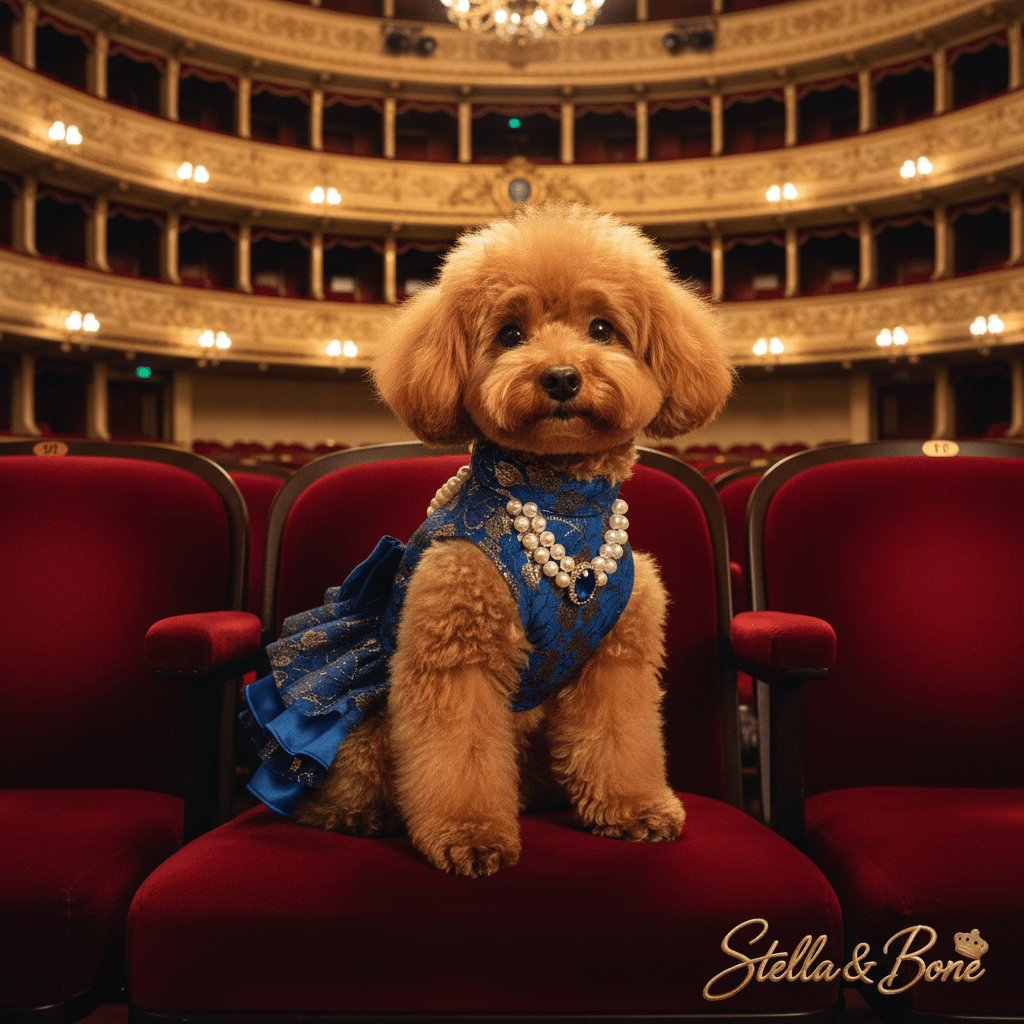 La Saphira | Royal Blue Brocade & Pearl Dog Gown | Stella & Bone