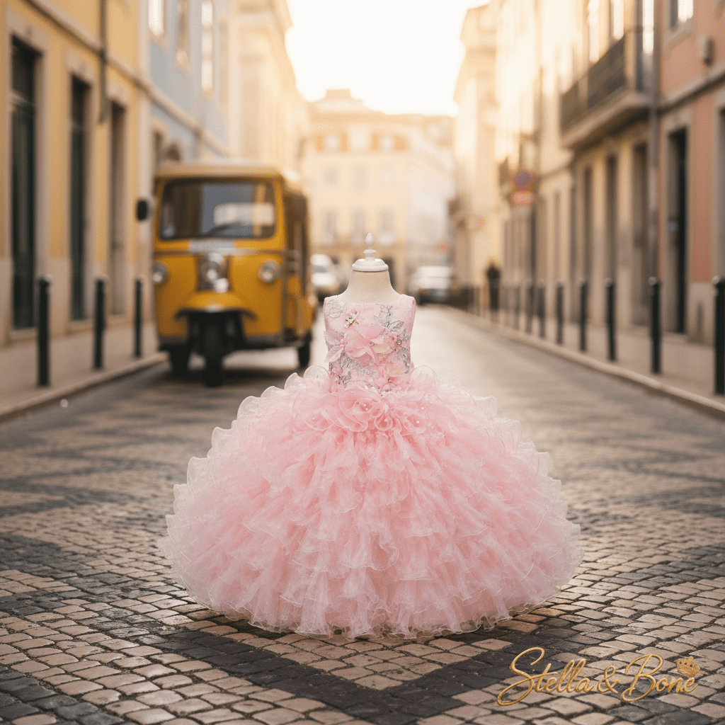 La Perle Rose | Pink Pearl Couture Dog Gown | Stella & Bone