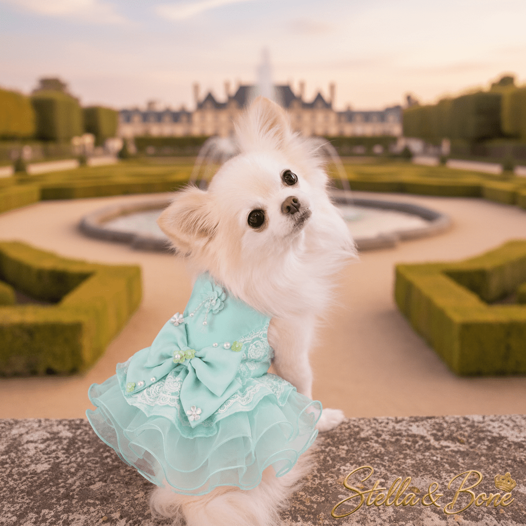 La Menthe | Mint Lace & Pearl Dog Gown | Stella & Bone