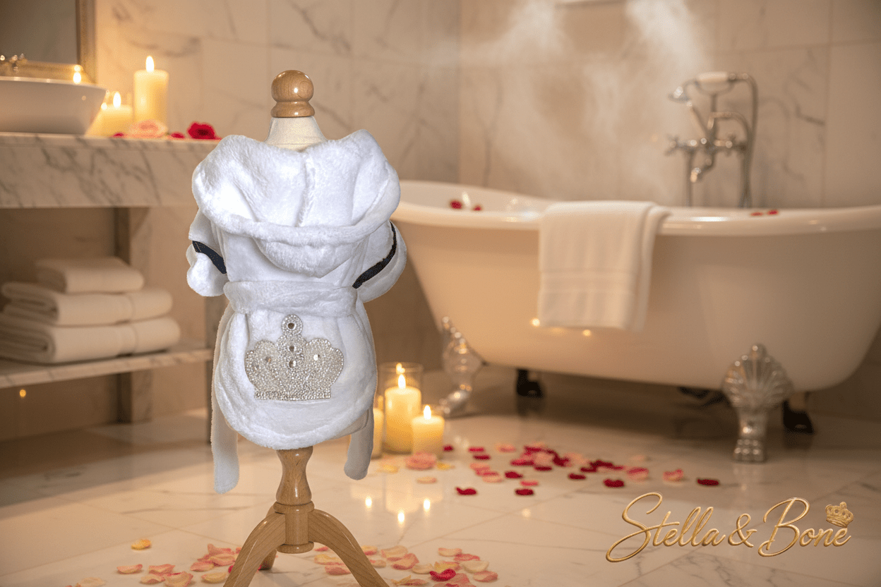 Plush Spa Robe for Dogs & Cats | Cozy Bath Robe | Stella & Bone