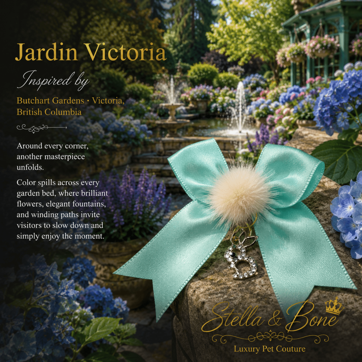 Jardin Victoria rhinestone bunny barrette for dogs and cats. Perfect for everyday occasion, weddings, birthday, photoshoots