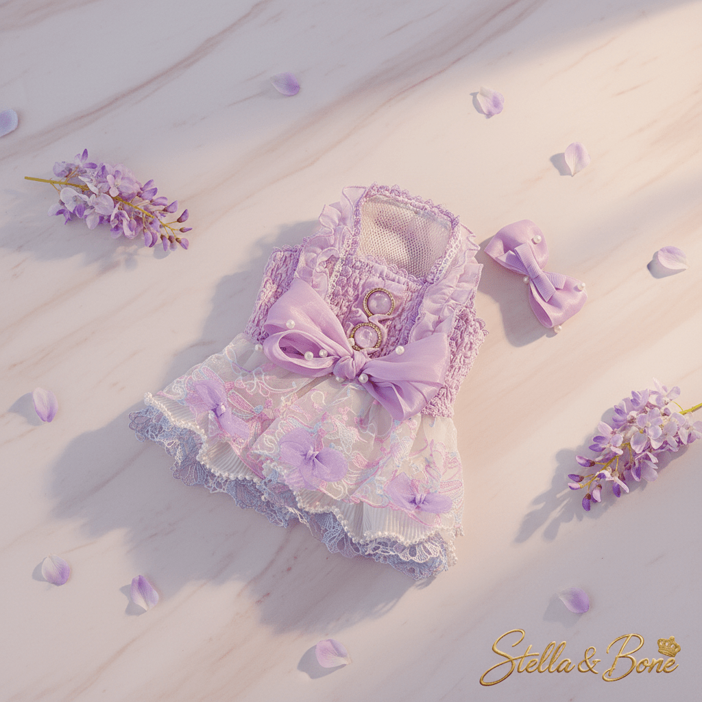 La Pourpre | Purple Ruffle Dog Gown | Stella & Bone