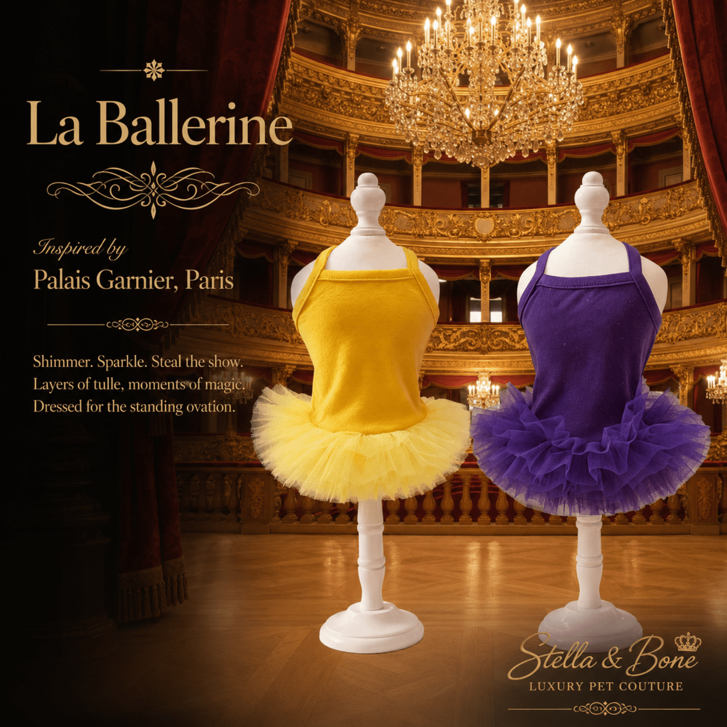 La Ballerine in Yellow and Purple, Soft stretch bodice. Great for birthdays, photoshoots, parties and boutique fashion
