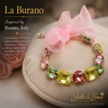 La Burano, colorful gemstone pet collar for dogs and cats. Perfect for weddings, birthday, photoshoots