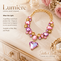 Lumiere lavender blue crystal heart pendant dog and cat necklace on marble vanity luxury pet jewelry gift for wedding