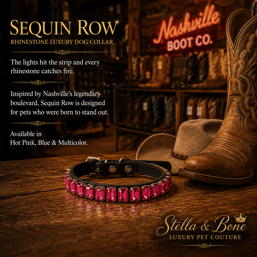 Sequin Row | Rhinestone Luxury Dog Collar | Stella & Bone